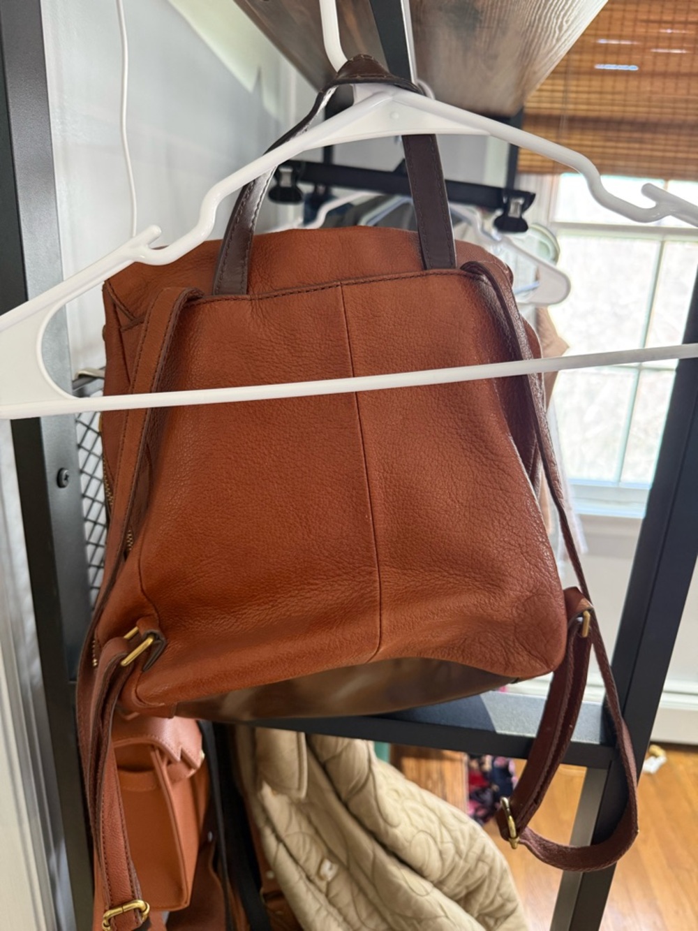 Fossil Cognac Leather Backpack - Picture 2 of 4
